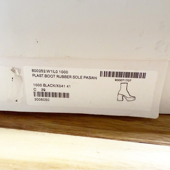 Stella McCartney Skyla Stretch Chunky Ankle Vegan Leather Platform Black Boots - Picture 10 of 11